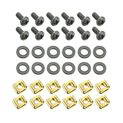 Adam Hall 19" Parts 5924 M12 AH - Bustina con set di 12 viti M6 x 12 mm con dado a gabbia e rondella