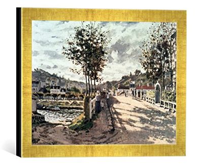 kunst für alle 'Immagine incorniciata di Claude Monet Le Pont de Bougival, Stampata, 40 x 30 cm, nel Quadro Immagini Fatti a Mano di Alta qualità Oro Raya