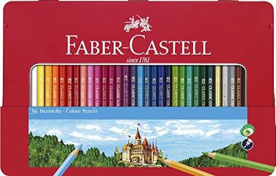 Faber-Castell 115886 - Kleurpotloden Zeshoekig, metaal, doos à 36 stuks
