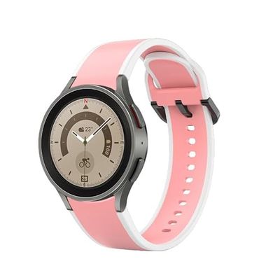 System-S Armband 20 mm av silikon för Samsung Galaxy Watch 5 4 Smartwatch svart grå, Svartgrå, Eine Grösse