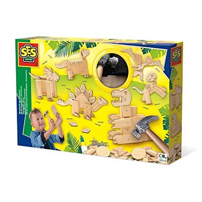 SES Creative - Conjunto de madeira para artesanato - dinossauros, multicolor, M (00942)