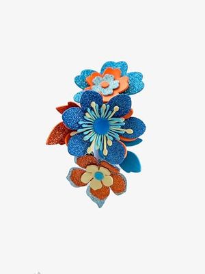 TULLE E MERAVIGLIE Cerchietto per capelli (Arancione) fiori glitter