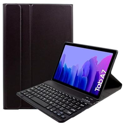 Cool fodral till Samsung Galaxy Tab A7 T500/T505 konstläder vanligt svart Bluetooth-tangentbord 10,4 tum