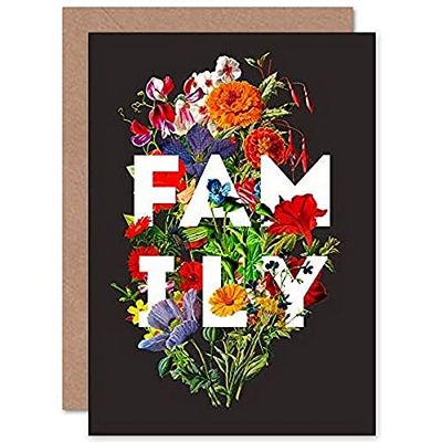 Floral Layered Quote Family Greetings Card