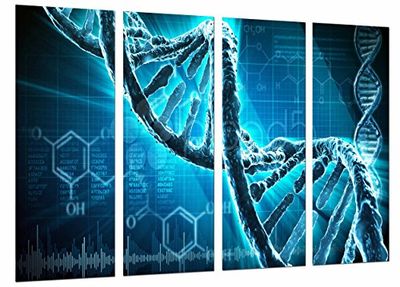 Cuadro Fotográfico Biologia, Ciencia, Cromosoma, Cadena ADN Azul Tamaño total: 131 x 62 cm XXL
