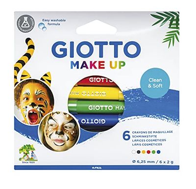 GIOTTO Make Up 6 lápices cosméticos colores clásicos, mina 6,25 mm diámetro