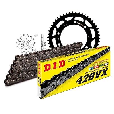 Kettingset DID staal 428VX / 126 eindeloos voor Malaguti X3M Enduro Motard 125 cc bouwjaar 2007-2013