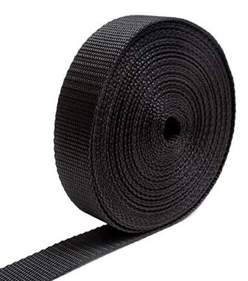 IPEA Nylon Rigid Strap for Backpack and Bags - 10 Meters Length - Multi-Purpose Rope Strap for Sewing, Sports, Luggage, DIY - Sizes 20/25 / 30/40 mm - Black - 2.5 CM