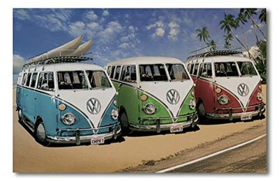 Schilderdecoratie: Californian Camper - oude schilden 62 x 62 cm. Direct printen