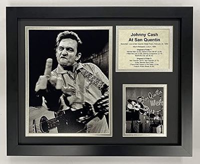Legends Never Die Johnny Cash at San Quentin Collectible | Ingelijste fotocollage wanddecoratie - 30,5 cm x 38,1 cm