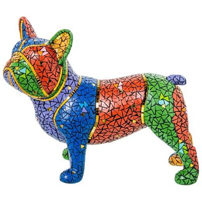 FIGURA RESINA PERRO MOSAICO COLORES_34X15X27CM