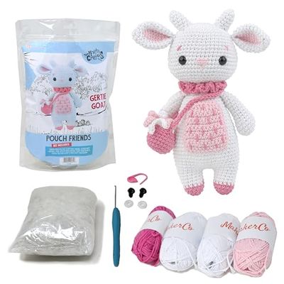 KNITTY CRITTERS - Pouch Friends Crochet Kit - Gertie Goat