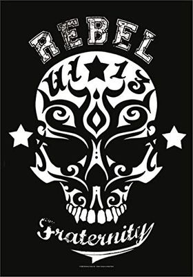 Heart Rock Bandiera Originale Alchemy UL13 Rebel Fraternity, Tessuto, Multicolore, 110x75x0.1 cm