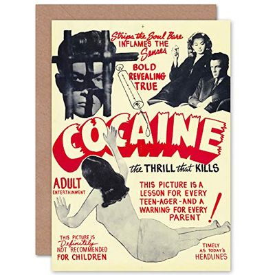 Fine Art Prints Cocaine Thrill that Kills Drugs Greetings Card