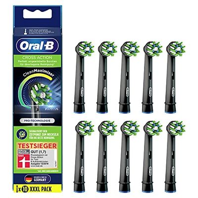 Oral-B CrossAction Lot de 10 brossettes de rechange pour brosse à dents électrique Noir