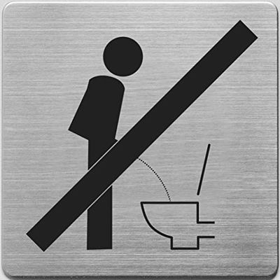 ALCO-Albert 450-6 - Pictogramme « Veuillez vous asseoir », acier inoxydable, 90 x 90 mm