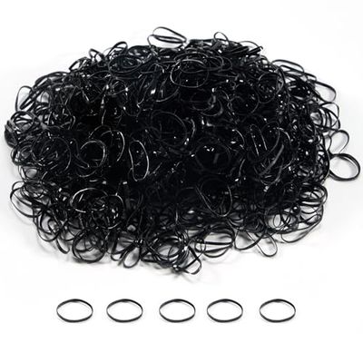 Cheerhom Lot de 1500 petits élastiques à cheveux, en caoutchouc, pour enfants, femmes, filles, tresses et coiffures quotidiennes (noir)