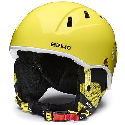 Briko Helmet Mixte Enfant, Shiny Starship Yellow – White – Animal, S