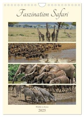 Faszination Safari. Wildlife in Kenia (Wandkalender 2025 DIN A4 hoch), CALVENDO Monatskalender: Wer träumt nicht von einer Safari ? Wildlife hautnah ... Sie mit auf eine Safari in diesem Kalender
