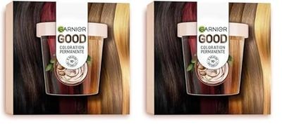Garnier - Coloration Permanente - Sans Ammoniaque - 90% d'Ingrédients d'Origine Naturelle - Beurre de Karité - 100% Couverture Cheveux Blancs - Starter Kit - Châtain Très Clair Moccachino (6.0)