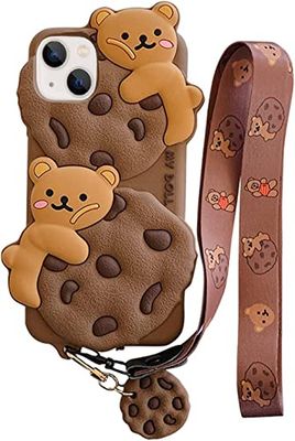 Yatchen Telefoonhoesje voor iPhone 14 Pro Max, schattige schattige iPhone 14 Pro Max hoesje met koord, zachte siliconen beschermhoes grappig voor iPhone 14 Pro Max, vrouwen en meisjes