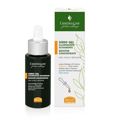 Helan L'Antirughe - Vitamin C Serum for Face, Neck & Décolleté Skincare with Brightening & Anti-Wrinkle Action - Face Moisturiser Concentrated Booster for Sensitive Skin - Made in Italy, 30 ml