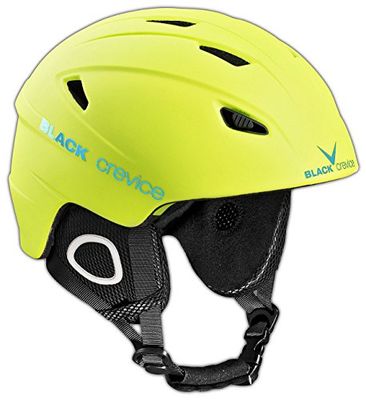 BLACK CREVICE Casque de ski Kitzbühel I Casque de ski au design sportif en différentes couleurs I Casque de ski hommes & femmes I Casque en polycarbonate I Casque de ski respirant I Taille réglable (M, jaune)