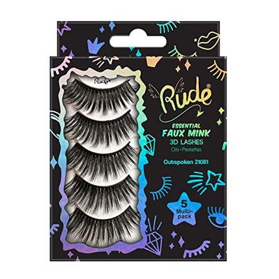 Essential Faux Mink 3D Lashes - Outspoken by Rude Cosmetics for Women - 5 Pair Eyelashes