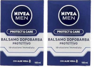 NIVEA MEN Protect & Care Balsamo Dopobarba Protettivo in Confezione da 200 ml, After Shave Uomo con Aloe Vera, Vitamina E e Pro-Vitamina B5, Balsamo Barba Idratante