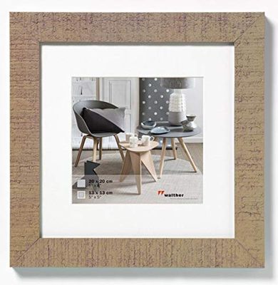 walther design Moldura de fotos bege 40 x 40 cm com passepartout, moldura de madeira Home HO440C