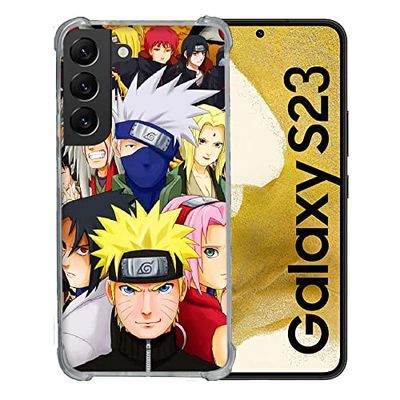 Cokitec Förstärkt fodral i härdat glas för Samsung Galaxy S23 Manga Naruto Team
