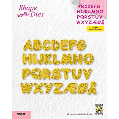 Nellie's Choice Matrice de Découpe Lettres-29 Pcs de 1,1 x 0,9 cm Matériel-Cutting Dies pour Scrapbooking Accessoires, Cartes et Décorations, Jaune, 11x9mm