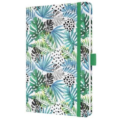 SIGEL J5355 Jolie Weekly Planner 2025, Design Green Jungle Fever, 13,5 x 20,3 cm, hardcover, 174 Pages, Green, Light Blue