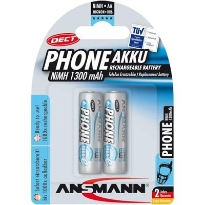 Ansmann 5030802 - MaxE, pilha poderosa pré-carregada, auto-descarga reduzida (1300 mAh, Mignon AA, 2 unidades)