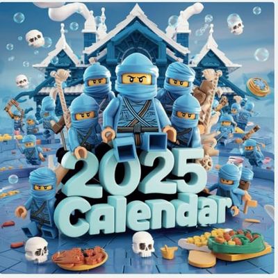 Calendar 2025: four Ninjas Looking ahead to new year, Superhero Go for gift on holidays,birthdays | Kalender Calendario Calendrier