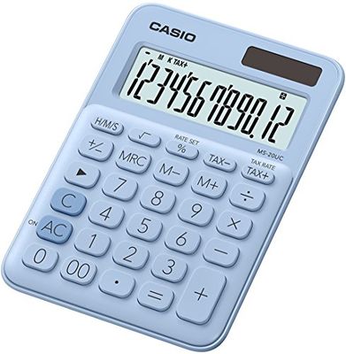 Casio MS-20UC-LB Calcolatrice da Tavolo, Azzurro Pastello