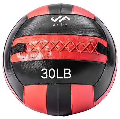 J-Fit Medicine Ball, Rosso/Nero, 30-Pound