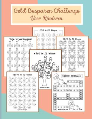 Geld Besparen Challenge: Spaarchallenge boek voor kinderen | cadeau boek voor kind ,jongen..| Spaar €30 €100 €200...| Format 21.59×27.94 Cm.