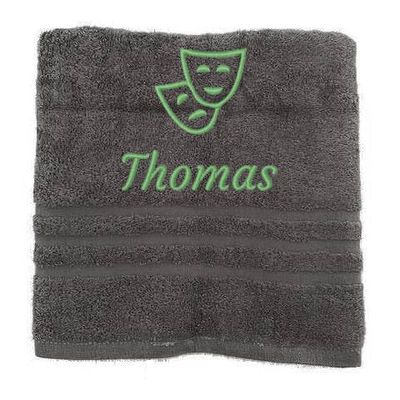 Asciugamano personalizzato con nome e nome del lavoro Nome splendidamente ricamato Asciugamano da bagno Asciugamano in cotone 100% Asciugamano da bagno con nome (100 x 50 cm, Attore)