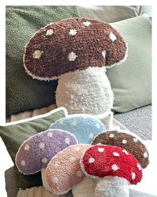 Dreamstall svamp prydnadskudde dekorativ kudde söt dekor 16 x 16 (brun)