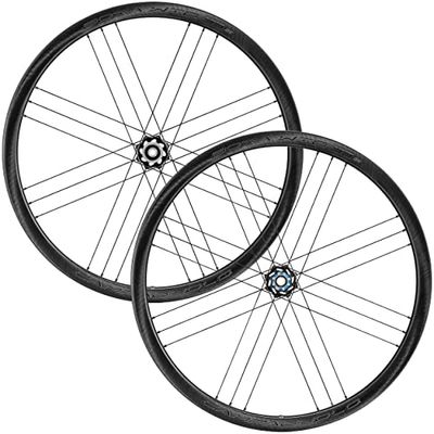 Campagnolo Bora WTO 33 Disc Brake 2-Way Fit Tubeless Wheelset, Dark Label, Shimano/SRAM Freehub