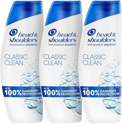 Head & Shoulders Classic Clean Anti Dandruff Shampoo, 3x400ml, Up to 100% Flake Free, Clinically Proven, For Any Hair and Scalp Type, For Daily use, Clean Feeling