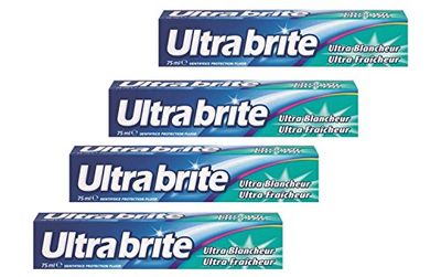 ULTRA BRITE - Dentifricio Ultra Brite Bianchezza, Ultra Bianchezza, Ultra Freschezza - Denti bianchi e brillanti - Confezione da 4 x 75 ml