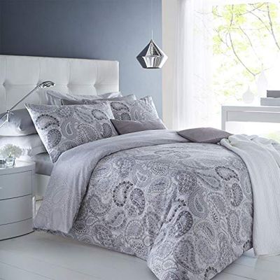 Sleepdown Paisley Grey Super King, Coton, Gris