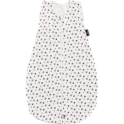 Träumeland - Saco de dormir de verano (tejido Tencel), diseño de estrellas, color blanco y gris multicolor multicolor Talla:90 cm