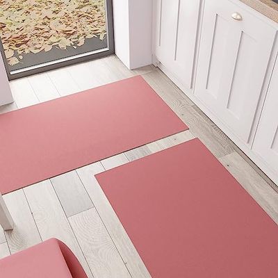 PETTI Artigiani Italiani - Alfombra para Cocina, Alfombra de Cocina, Lavable, Antideslizante, Alfombra para Cocina, Alfombra para Pasillo, Cocina, Color Liso, 52 x 240 cm, Coral, 100% Made in Italy