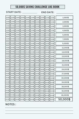 50,000$ Saving Challenge Log Book: Money Saving Challenge Book, Income Savings Challenges, Ultimate Book Of Savings Challenges, Savings Challenges Log Book 6x9 Inches