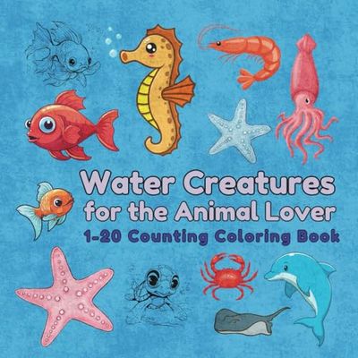 Water Creatures Bilingual 1-20 Counting Coloring Book