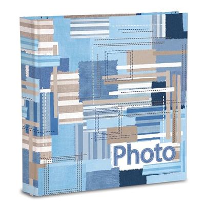 Album photo 31 x 31/40 fg (80 pages) en carton entrecoupé de soie Couverture en papier imprimé avec finition plastifiée mate, bleu
