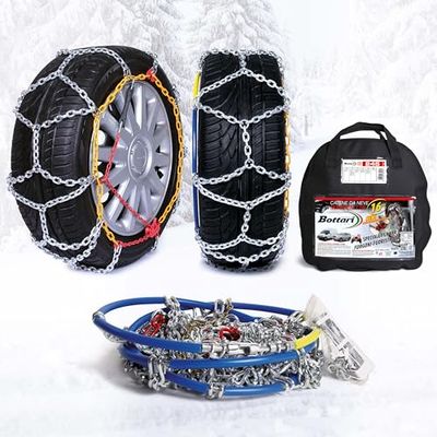 Bottari 68006 "Master" Correntes de neve de 16 mm, tamanho 245, adequado para 4 x 4, jipe, SUVs, microcarro, vans, fáceis e rápidas de instalar, TÜV Süd e GS ÖNORM V5117
